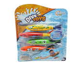Children's Plastic Torpedo Dive Toy Set Underwater Swimming Pool Toy 4 Pack Shark Diving Toys
